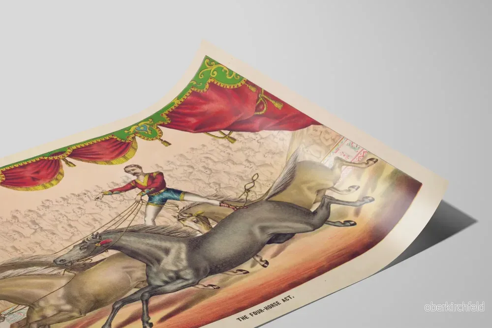 Vintageposter « The Four-Horse Act » – Väggdekoration cirkus och hästar - Bild 2