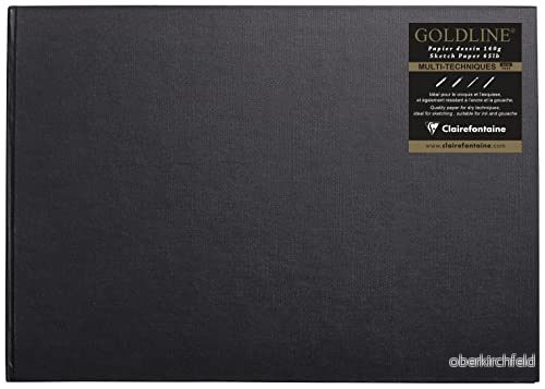 Clairefontaine 34242C skissbok med trådbindning limmad över guld, DIN A3, 42 x 29,7 cm, 140 g, vit 3329680342420