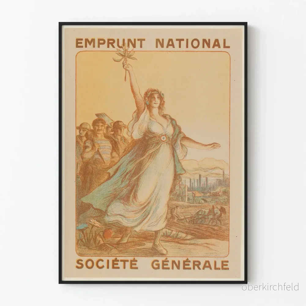 Vintageposter för Nationalutlåning Société Générale för väggdekoration