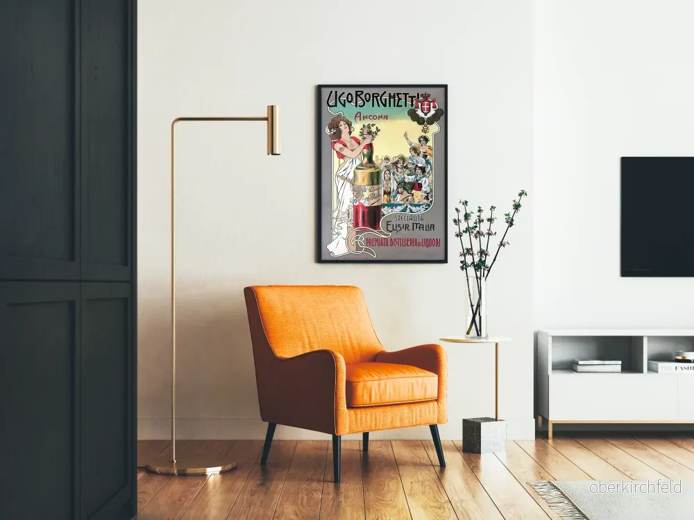 Vintageaffisch Ugo Borghetti Ancona för väggdekoration - Bild 2