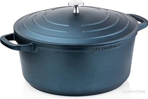 Westinghouse PERFORMANCE SERIES stor kastrull 28 cm belagd stekgryta gryta för induktion, alla typer av spisar och ugnssäker inklusive handtagshållare blå, WCCC0095028BL 4895218315727
