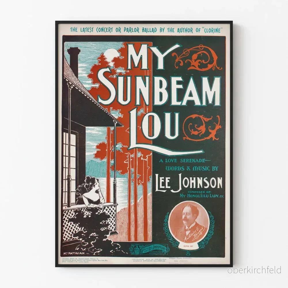 Vintage dekorativ poster My Sunbeam Lou av Lee Johnson