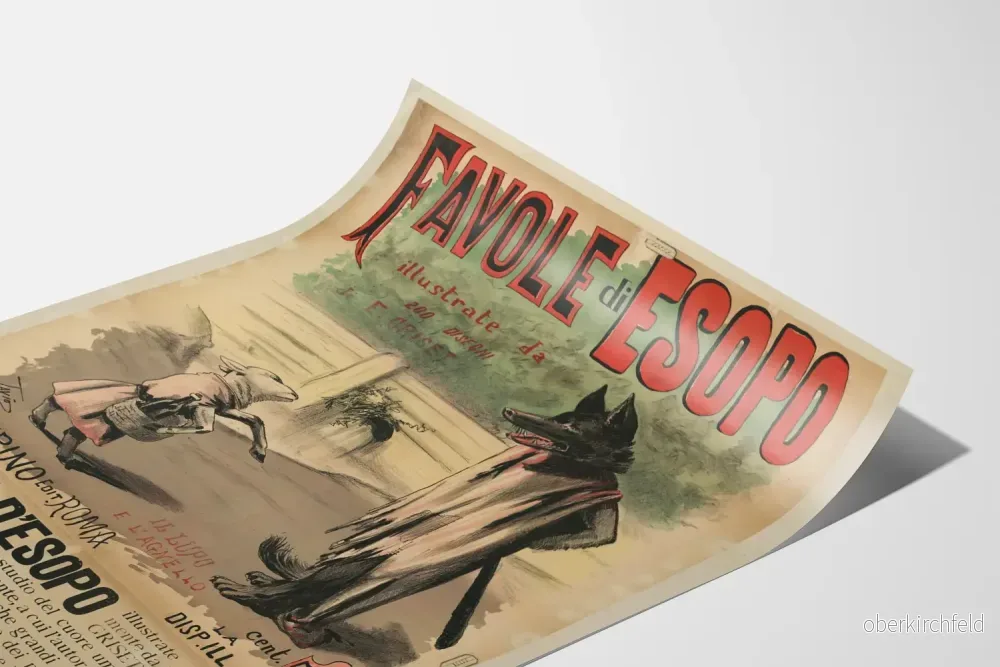 Vintageposter av Esopas fabler illustrerad av Ernesto Griset - Bild 3