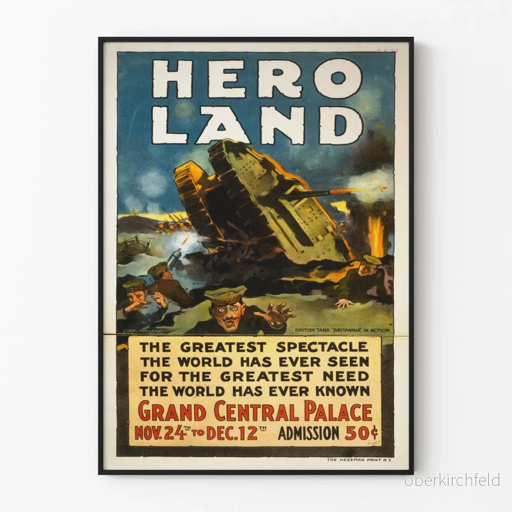 Vintageaffisch Hero Land - Historisk krigsspektakel