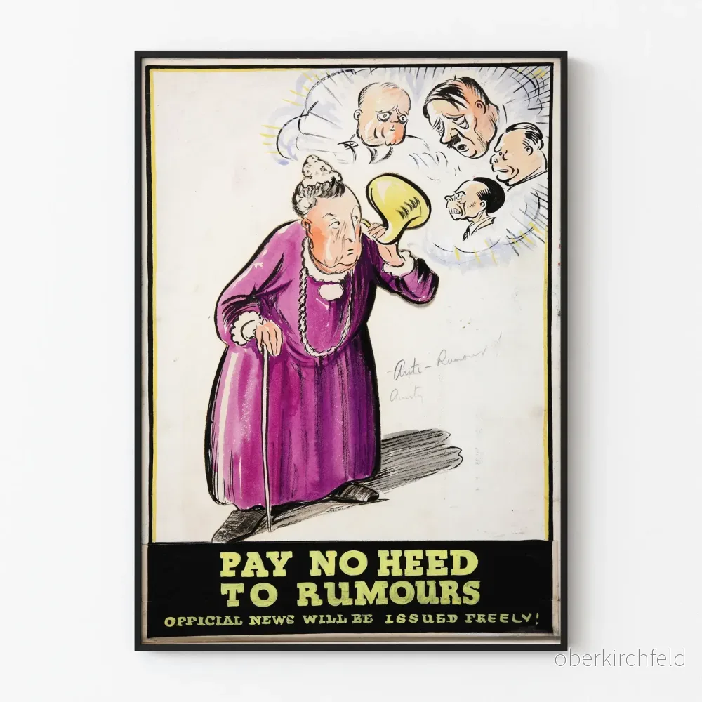 Vintagedekorativ poster Tänk inte på rykten