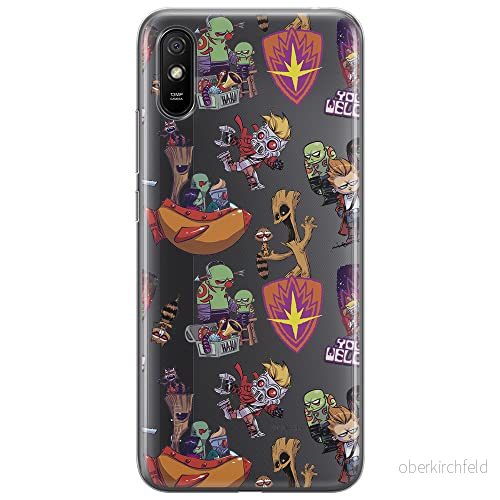 ERT GROUP mobiltelefonfodral för Xiaomi REDMI 9A originalt och officiellt licensierat Marvel mönster Guardians of the Galaxy 007 anpassad till formen på mobiltelefonen, gedeeltelijk transparant 5903040308905