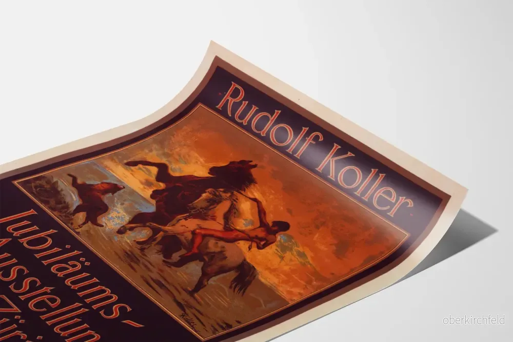 Gammal poster Rudolf Koller Jubileumsutställning Zürich 1898 - Bild 3