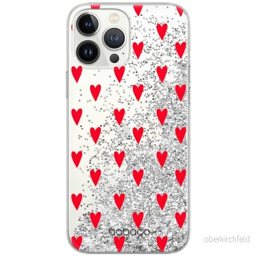 ERT GROUP mobiltelefonfodral för Apple Iphone XS Max originalt och officiellt licensierat Babaco mönster Hearts 004 Vit optimalt anpassad till formen på mobiltelefonen, med glitter overflow effekt 5904805014086