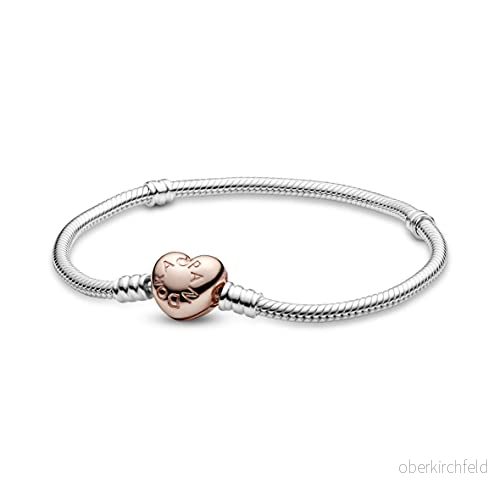Pulsera Pandora 580719 18 mujer plata corazón Rose 5700302496437