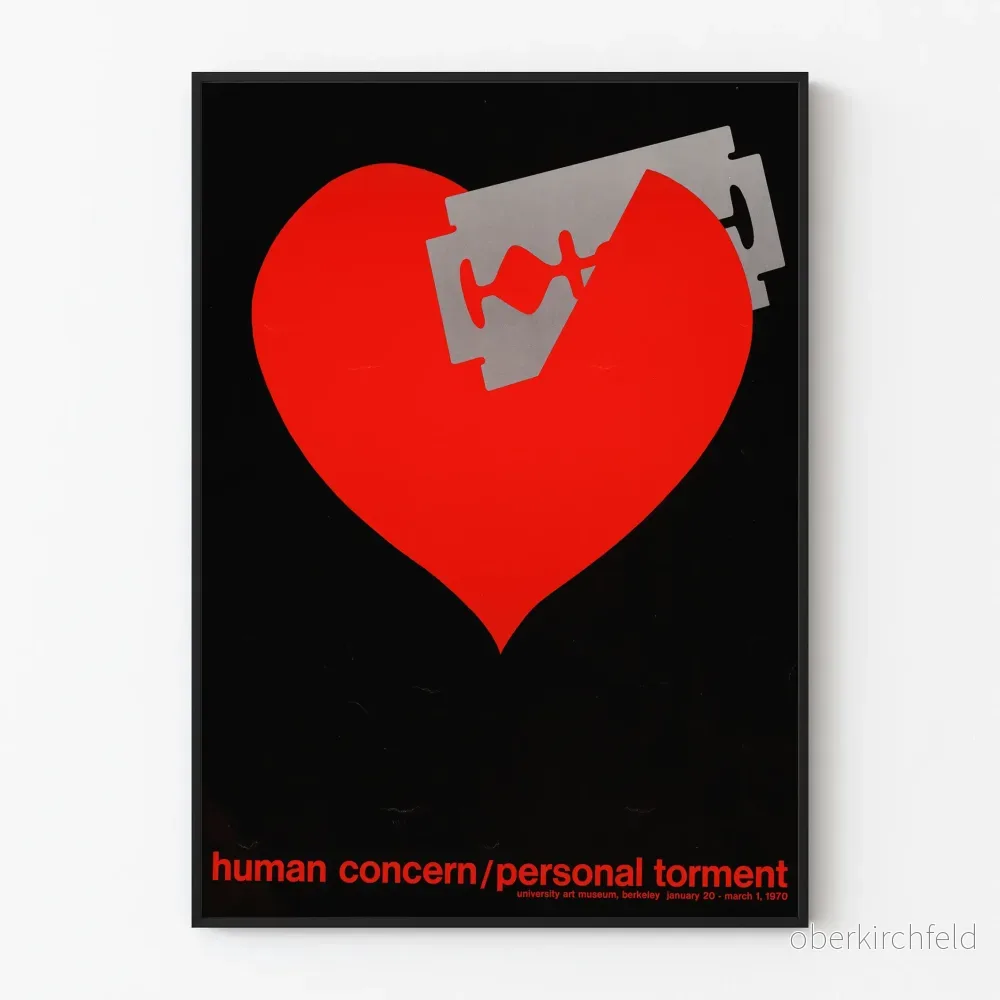 Dekorativ poster med hjärta och rakhyvel - Human Concern / Personlig plåga