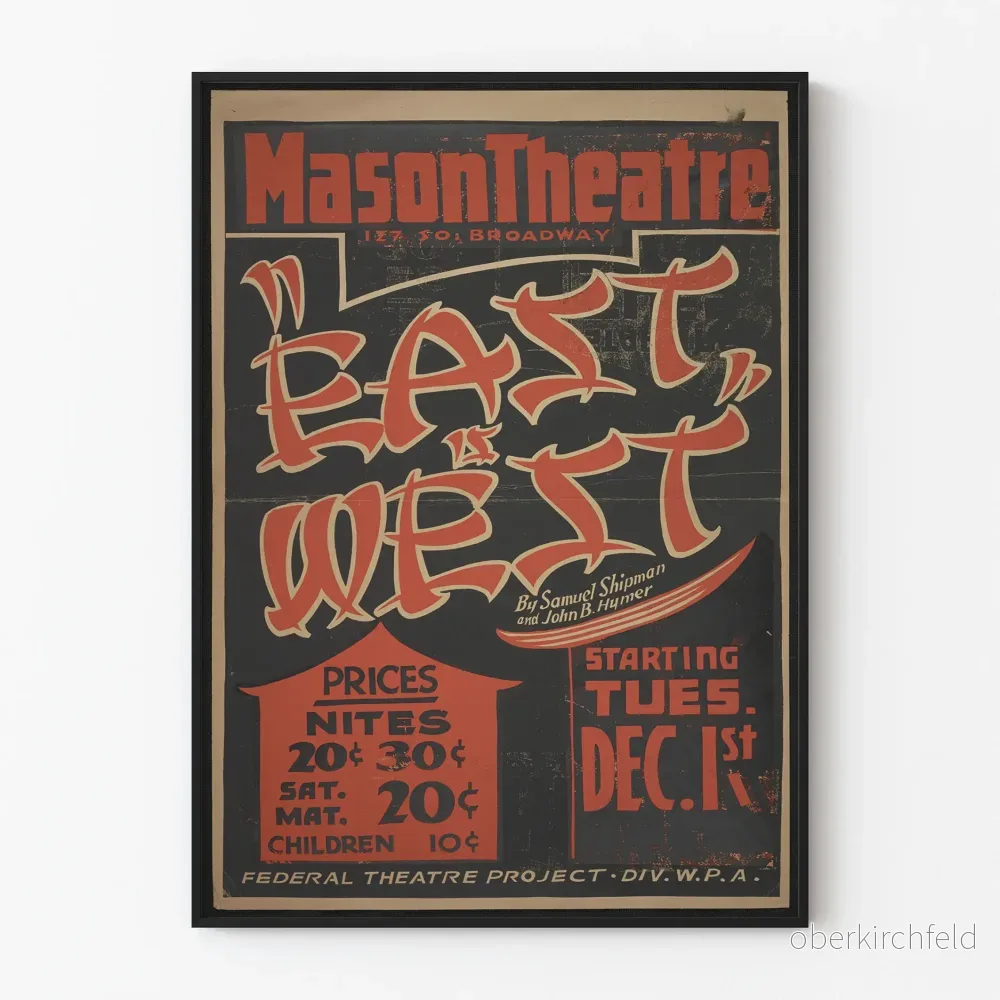 Vintageaffisch Teater East is West - Retro Väggdekoration