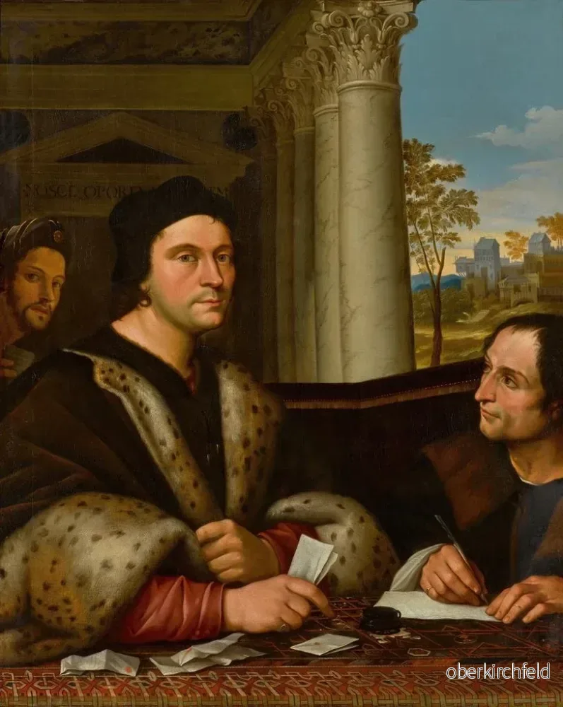 Målning av Ferry Carondelet 1473-1528 med sina sekreterare - Efter Sebastiano del Piombo | Konsttryck - Bild 2