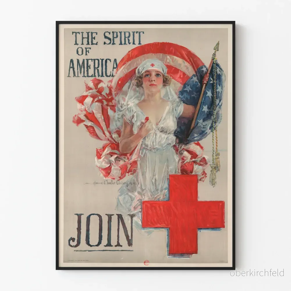 Vintageposter The Spirit of America Croix-Rouge US