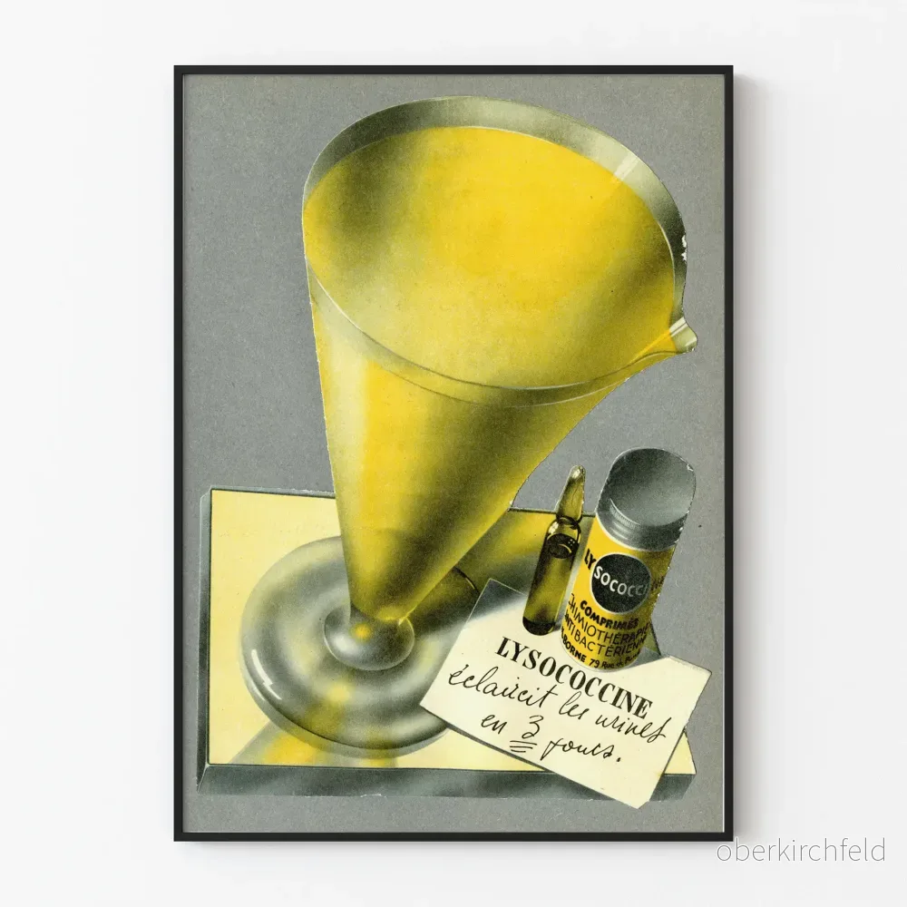Vintage reklamposter för Lysococcine gul