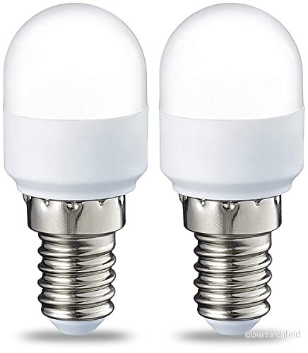Amazon Basics LED lampa, E14, T25, kylskåpslampa, 1,7 W (ersätter 15 W), varmvit, ej dimbar, paket med 2 841710179422