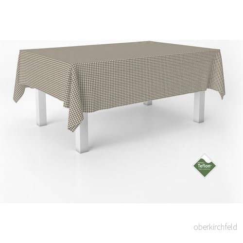 ECOMMERC3 Vichy fläckbeständig bordsduk för rektangulärt bord, storlek 220 x 140 cm med extra mjuk känsla och vattentät läderfärg 8435767370141