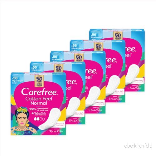 Carefree bomull oparfymerade strumpbyxor, X5 paket = 280 pantyliner 3574661502694