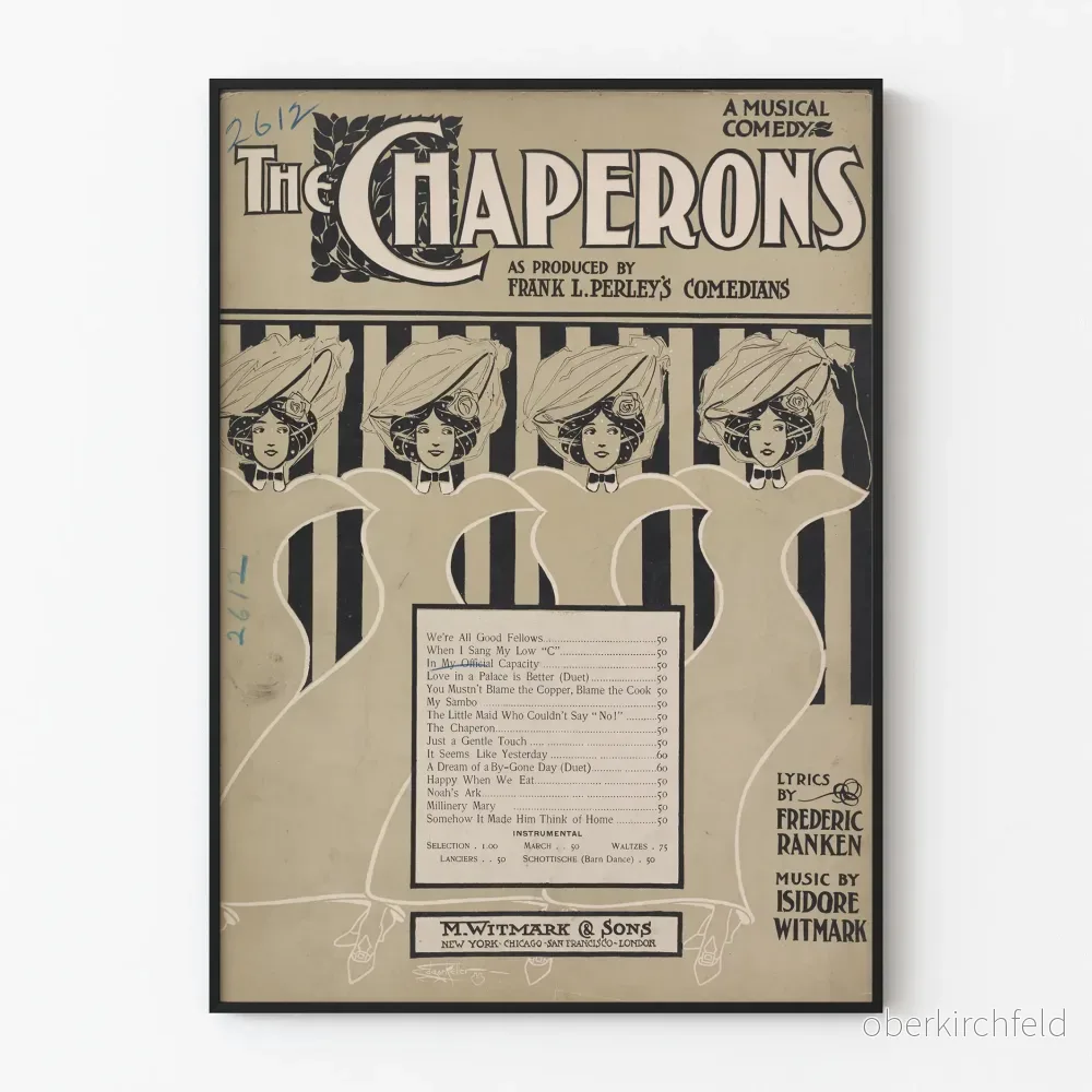 Vintageposter The Chaperons musikalisk dekorativ