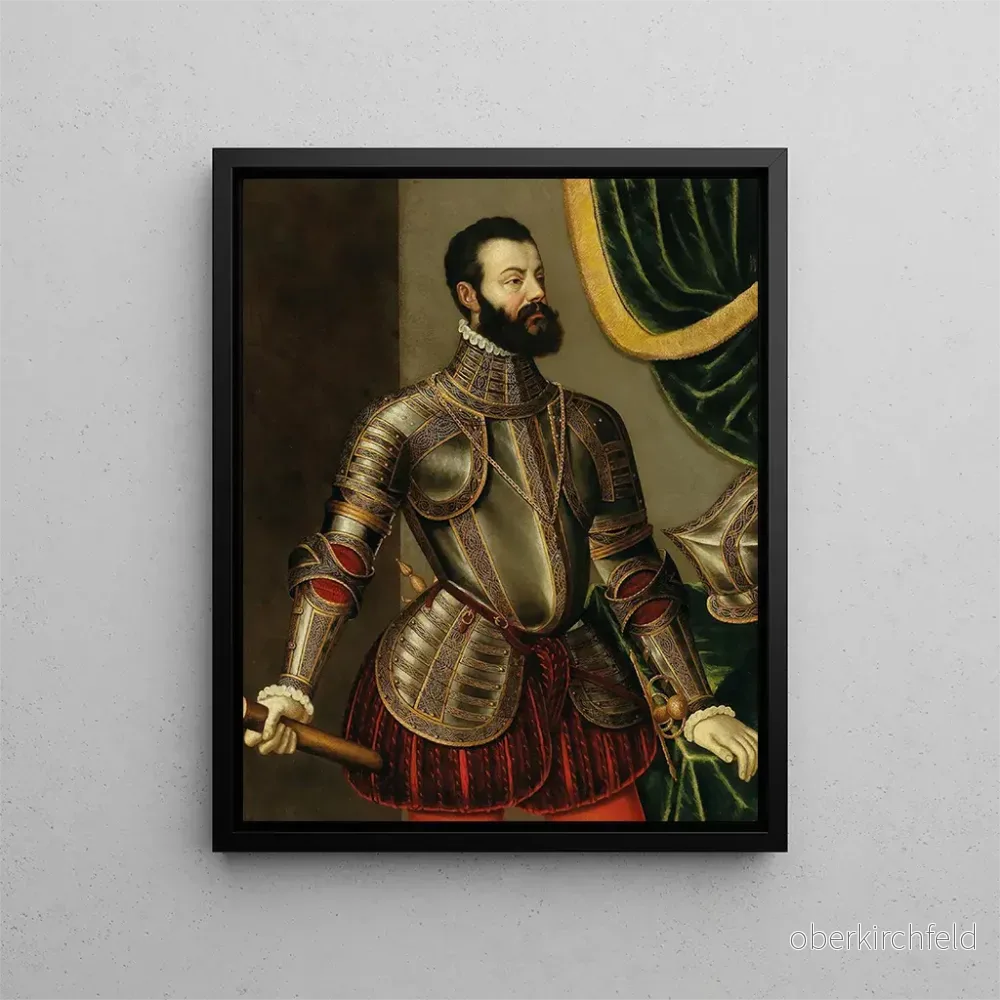 Målning Porträtt av befälhavare Alfonso d'Avalos Marchese del Vasto - Agostino Galeazzi | Konsttryck