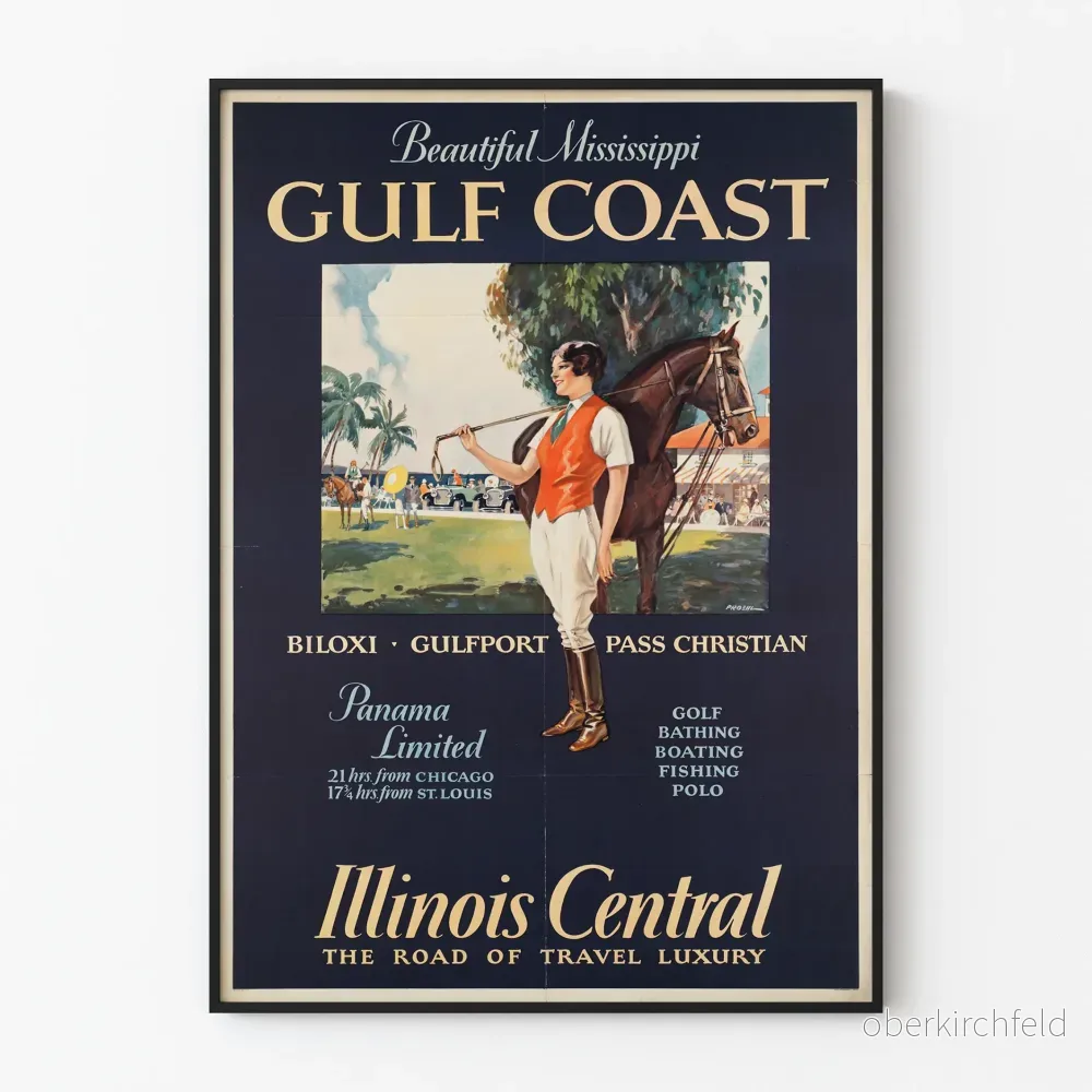 Vintageaffisch Mississippi Gulf Coast - Poster för väggdekoration sport och resor