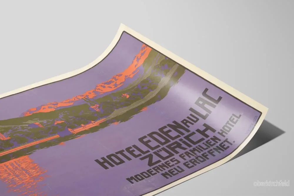 Vintageposter Hôtel Eden au Lac Zürich – Väggdekoration Resa - Bild 2