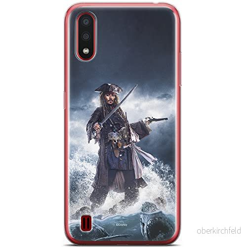 ERT GROUP mobiltelefonfodral för Samsung A01 originalt och officiellt licensierat Disney mönster Pirates of the Caribbean 002 Vit anpassad till formen på mobiltelefonen, fodral tillverkad av TPU plast 5904805432743