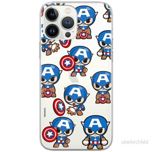 ERT GROUP mobiltelefonfodral för Apple Iphone 7 PLUS/ 8 PLUS originalt och officiellt licensierat Marvel mönster Captain America 029, gedeeltelijk transparant 5904805317828