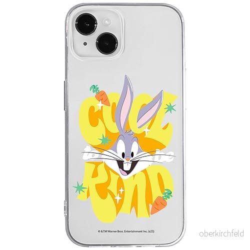 ERT GROUP mobiltelefonfodral för Iphone 14 PLUS originalt och officiellt licensierat Looney Tunes mönster Bugs 014 optimalt anpassad till formen på mobiltelefonen, gedeeltelijk transparant 5905795076375