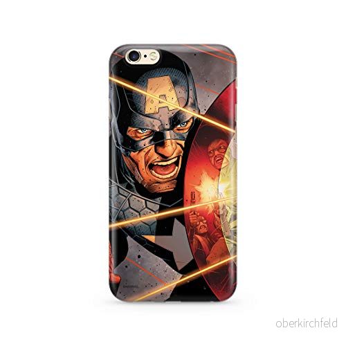 ERT GROUP mobiltelefonfodral för Apple Iphone 6 PLUS originalt och officiellt licensierat Marvel mönster Captain America 007 Vit anpassad till formen på mobiltelefonen, fodral tillverkad av TPU plast 5902980593488
