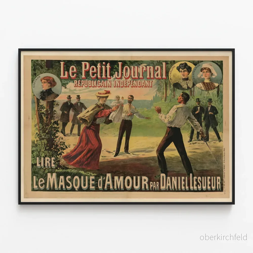 Gammal poster Le Petit Journal - Le Masque d'Amour av Daniel Lesueur