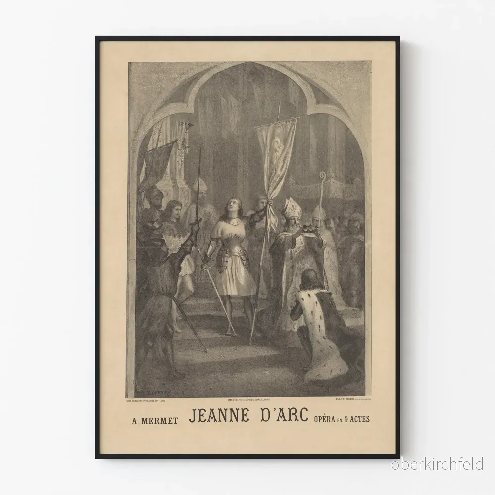 Retro poster av Jeanne d'Arc på operan i 4 akter av A. Mermet