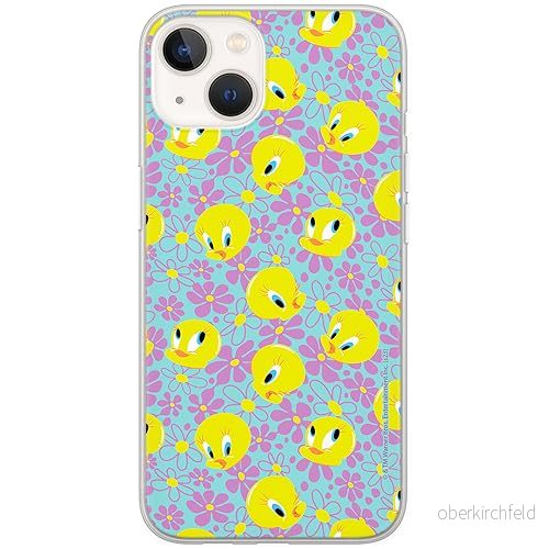 ERT GROUP mobiltelefonfodral för Iphone 13 MINI originalt och officiellt licensierat Looney Tunes mönster Tweety 011 optimalt anpassad till formen på mobiltelefonen, fodral tillverkad av TPU plast 5905795093310