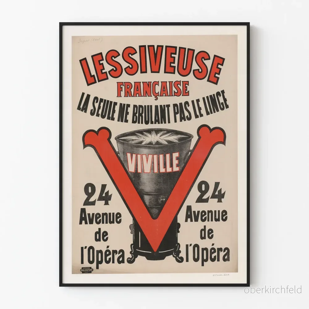 Vintageposter Fransk tvättställ Viville retro väggdekor Vintageposter Fransk tvättställ Viville retro väggdekor