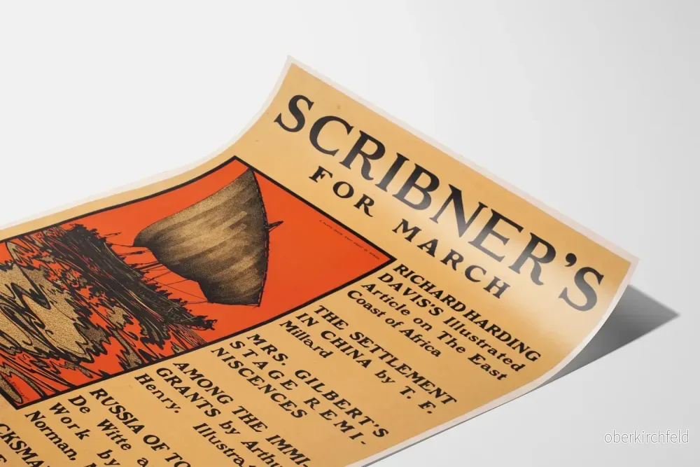 Vintageposter Scribner's för mars med segelbåt - Bild 3