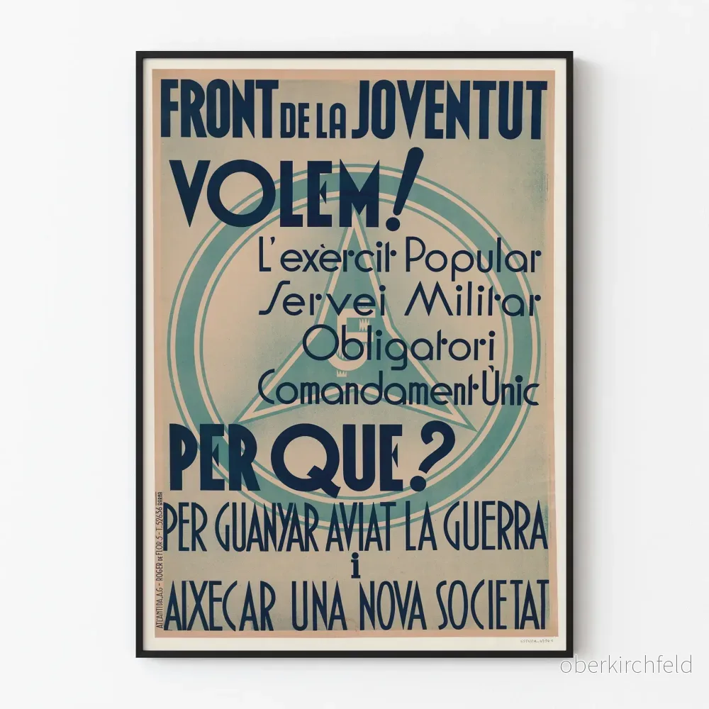 Poster Front de la Joventut - Mobilisering för Folkarmén