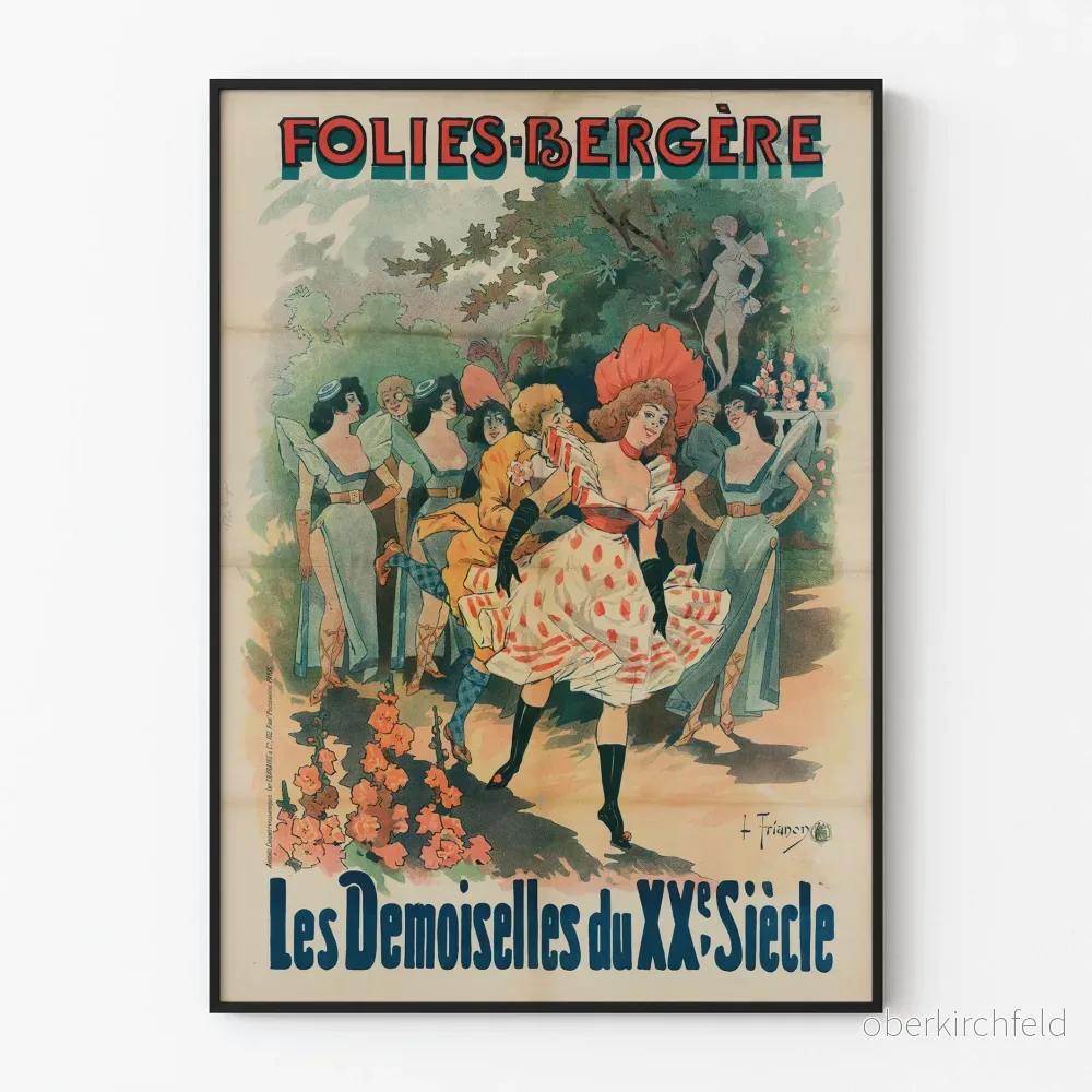 Vintageposter Folies Bergère De Unga Damen från 1900-talet