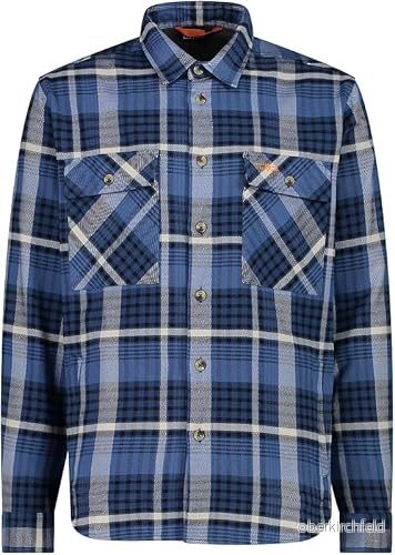 CMP Herrskjorta i flanell, oliv svart vit, 56 8058949989377