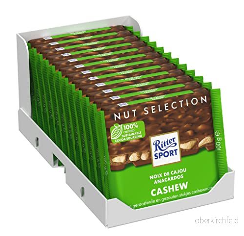 Ritter Sport Chocolade - Melk Cashew Doos 12 x tablet 100 gram 4000417707604