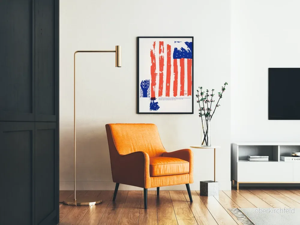 Grafisk poster med stiliserad amerikansk flagga Peter Paul Piech - Bild 2