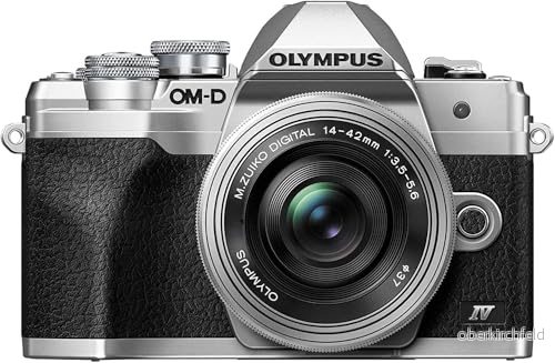 Olympus OM D E M10 Mark IV Micro Four Thirds systemkamera, 20 MP sensor, 5 axlig bildstabilisering, kraftfull AF, Wi Fi, silver inkl. M.Zuiko Digital ED 14 42mm F3.5 5.6 EZ Pancake, 4545350053321