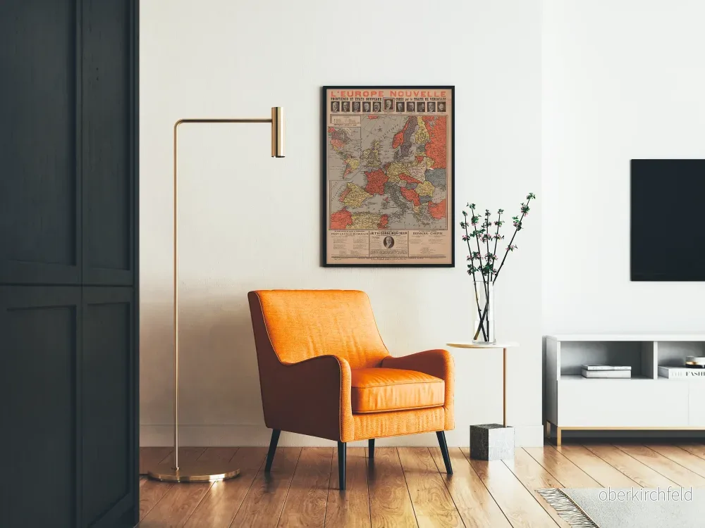 Vintageaffisch Europa - Nya gränser och stater i Versaillesfördraget - Bild 2