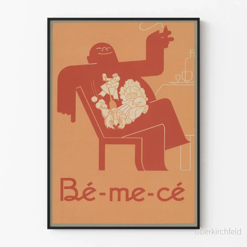 Vintageposter Bé-me-cé för retro väggdekoration