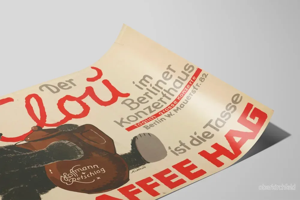 Vintageaffisch med björn och kafé Kaffee Hag - Bild 2