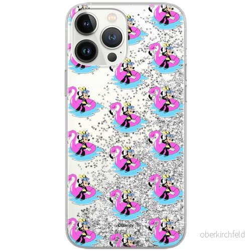 ERT GROUP mobiltelefonfodral för Apple Iphone 12/12 PRO originalt och officiellt licensierat Disney mönster Minnie 023 Vit anpassad till formen på mobiltelefonen, med glitter overflow effekt 5903040376645