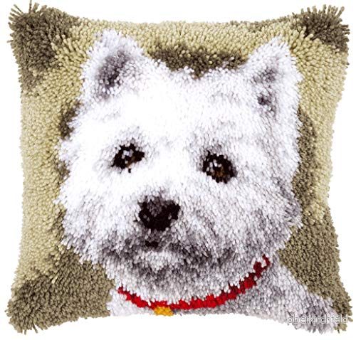 Vervaco Westie knutkudde med knutkrokar, bomull, flerfärgad, 40 x 1 cm 5413480369720