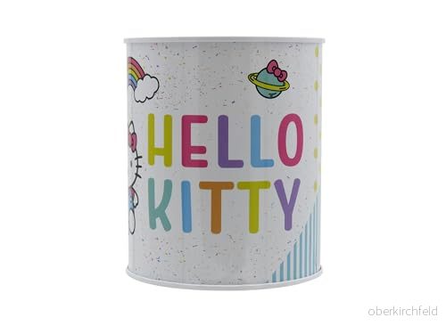 CyP Brands Hello Kitty, Sanrio, Sparbössa, mynt, sparande, metall, vit, officiell produkt, Flerfärgad, Estandar 8426842111834