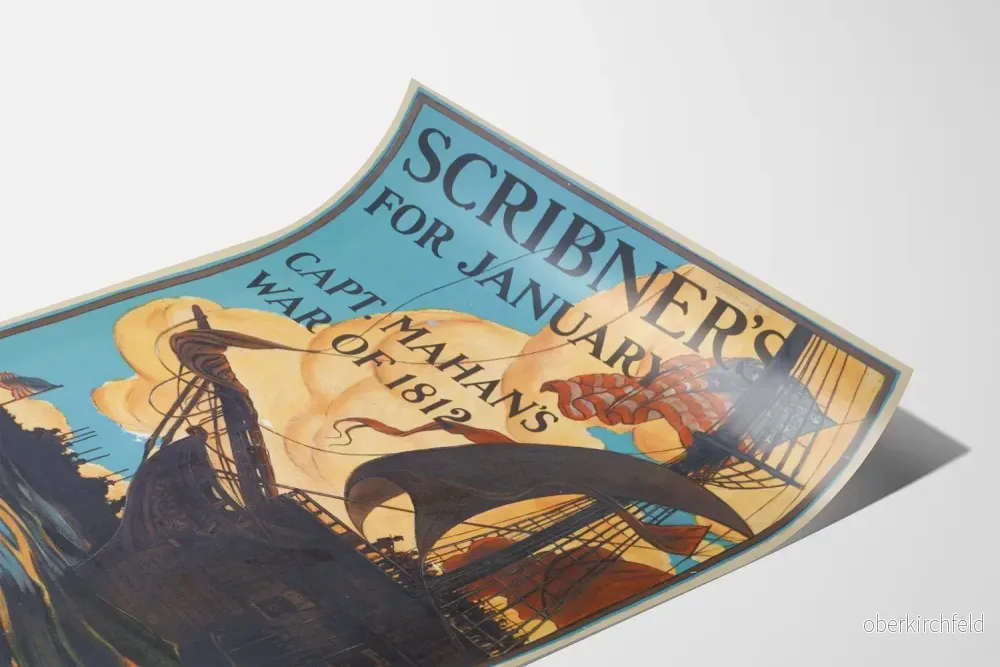 Vintageposter Scribner's för januari - Kriget 1812 - marin väggdekoration - Bild 3