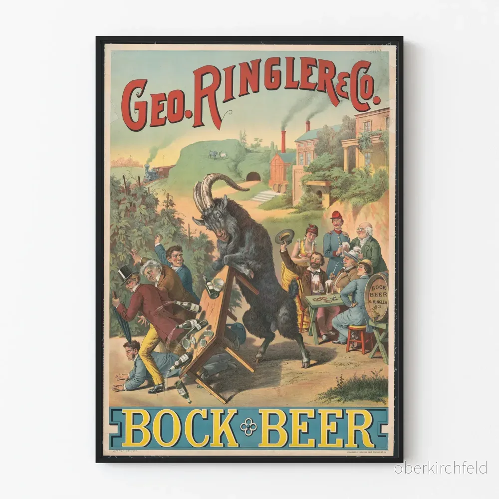 Vintageposter Geo. Ringler & Co. Bock Beer väggdekoration