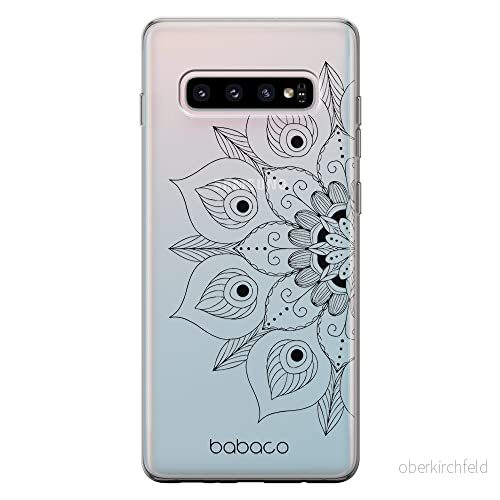ERT GROUP mobiltelefonfodral för Samsung S10 PLUS originalt och officiellt licensierat Babaco mönster Mandalas 002 Vit optimalt anpassad till formen på mobiltelefonen, gedeeltelijk transparant 5904805818356