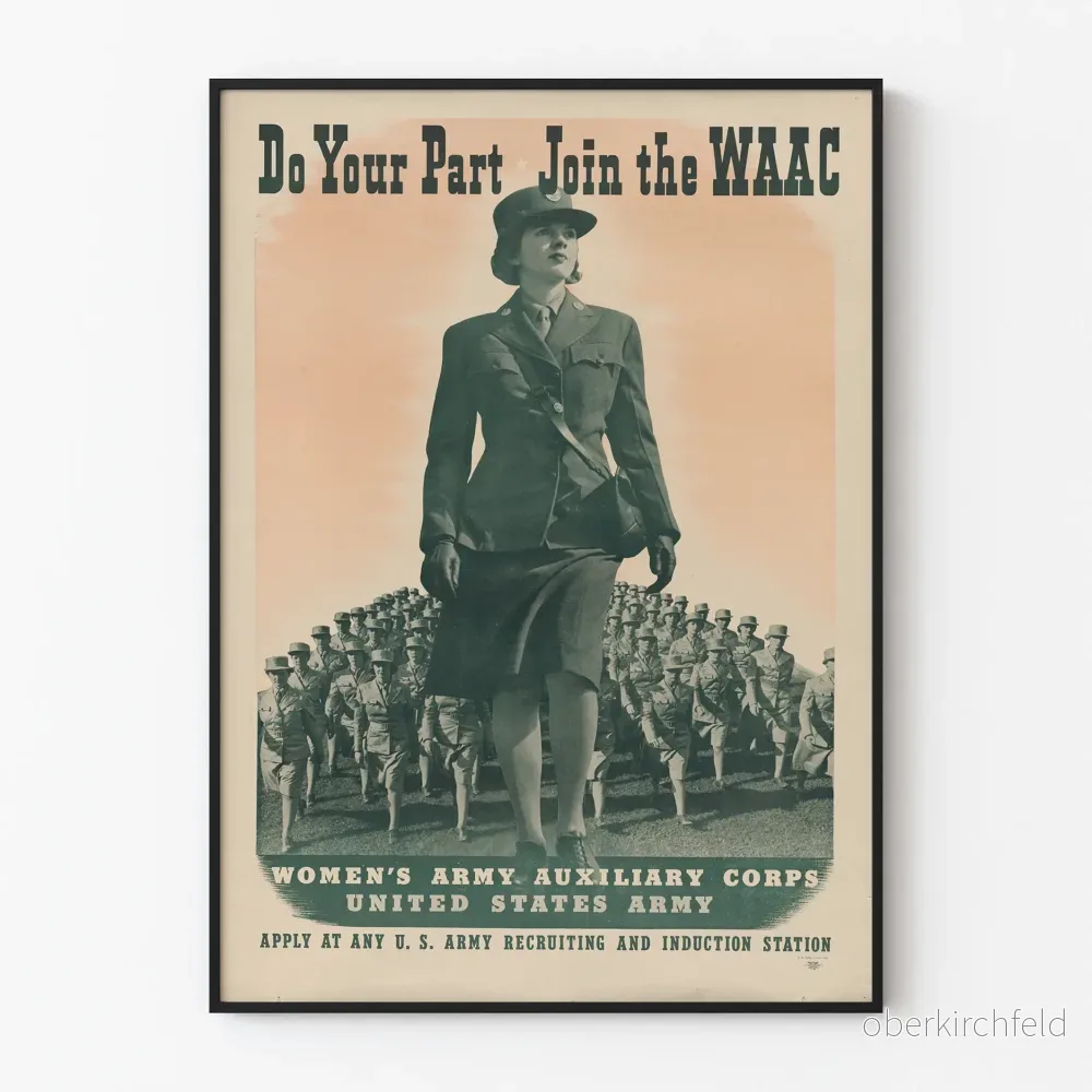 Vintageaffisch för rekrytering WAAC US Army